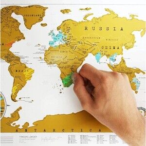 ORIGINAL SCRATCH MAP 2009 World Map Poster Luckies Personal Travel Log Gift